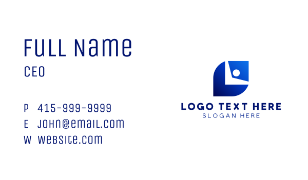 Blue Leaf Human Business Card Design Image Preview