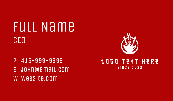 Oriental Fast Food Bowl  Business Card Design Image Preview