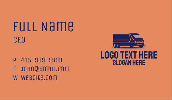 Orange Cargo Truck Business Card Design Image Preview