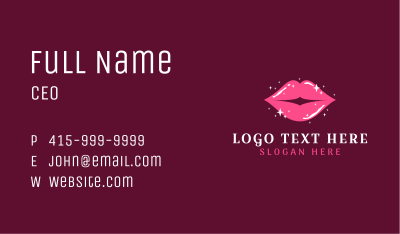 Sparkling Cosmetics Lips Business Card