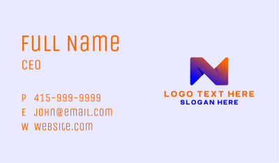 Startup Business Letter N Business Card Image Preview