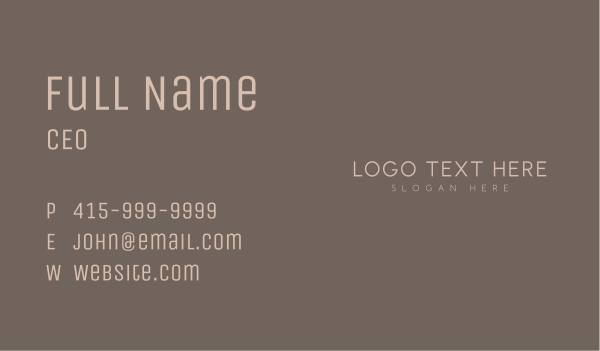 Neutral Sans Serif Wordmark Business Card Design Image Preview