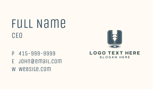Laser Cutting CNC Machine Business Card Design Image Preview