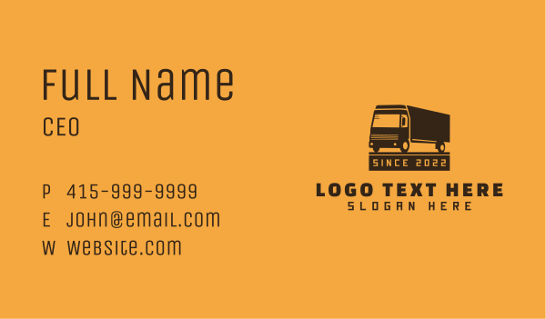 Truck Cargo Logistics Business Card Design Image Preview