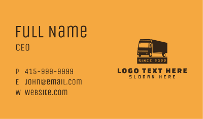 Truck Cargo Logistics Business Card