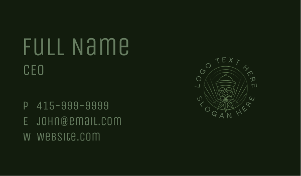 Marijuana Weed Guy Business Card Design Image Preview