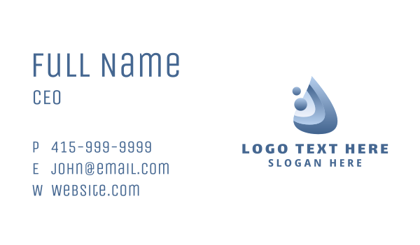 Blue Droplet Hygiene Business Card Design Image Preview