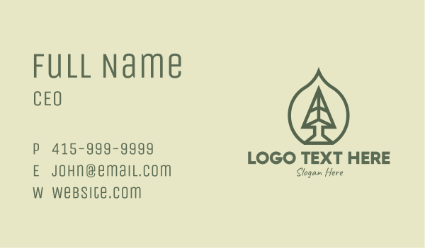 Pine Tree Leaf Business Card Design Image Preview