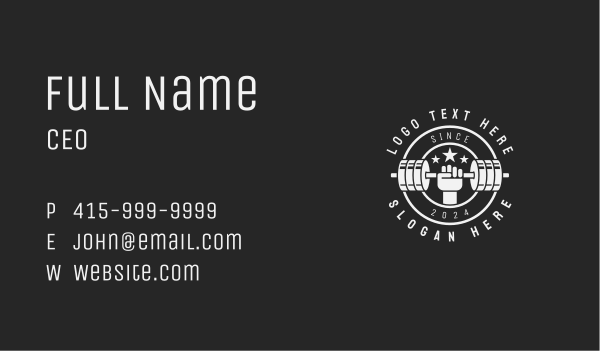 Dumbbell Bodybuilder Gym Business Card Design Image Preview