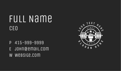 Dumbbell Bodybuilder Gym Business Card Image Preview