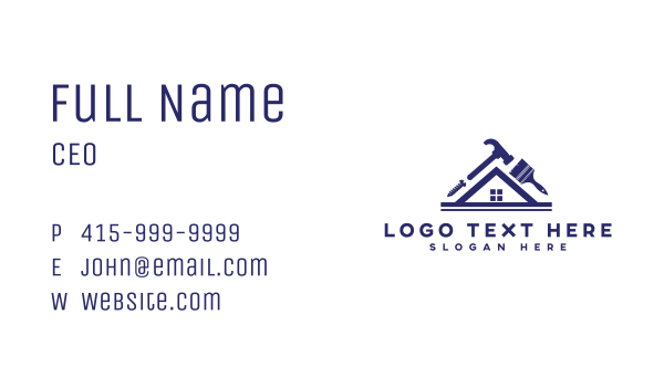 Handyman Roofing Tools Business Card Design Image Preview