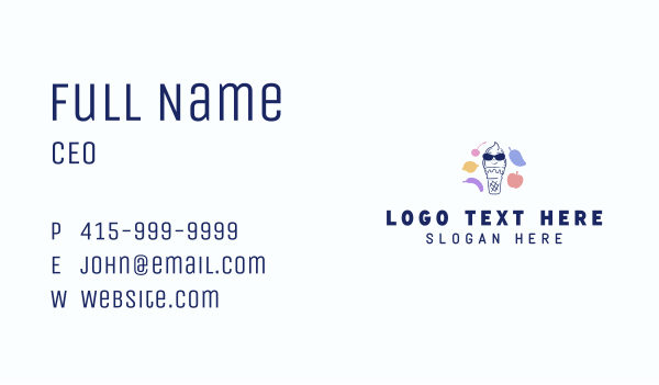 Ice Cream Fruit  Flavor Business Card Design Image Preview