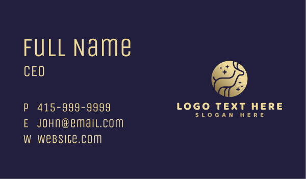 Golden Deer Animal Business Card Design Image Preview