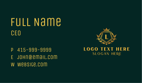 Crown Royal Shield Business Card Design Image Preview