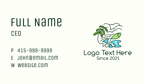 Tropical Fish Fishing Business Card Design Image Preview