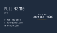 Hipster Calligraphy Wordmark Business Card Image Preview