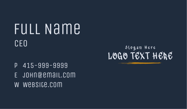 Hipster Calligraphy Wordmark Business Card Design Image Preview