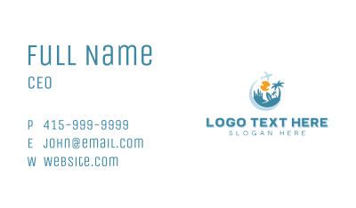 Beach Resort Travel Agency Business Card Image Preview