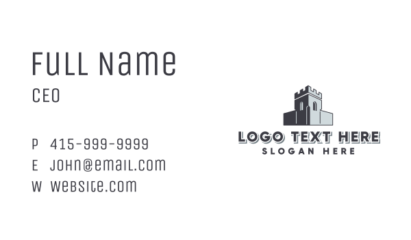Castle Fortress Tower Business Card Design Image Preview