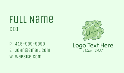 Cabbage Vegetable Minimalist  Business Card