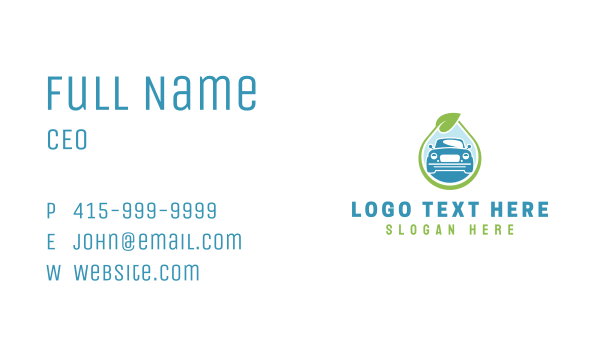 Eco Friendly Car Wash Business Card Design Image Preview