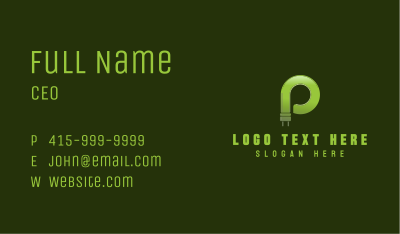 Letter P Electrical Bulb Business Card Image Preview