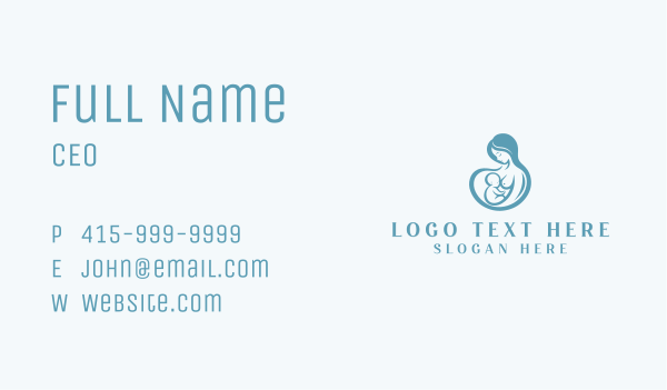 Breastfeeding Infant Childcare Business Card Design Image Preview
