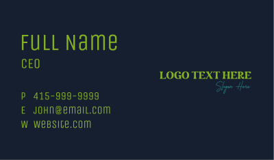 Funky Retro Wordmark Business Card Image Preview