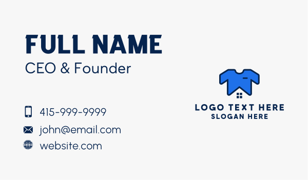 Tshirt Laundry House Business Card Design