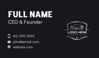 Auto Garage Shield Business Card Design