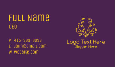 Golden Elegant Plant Business Card Image Preview