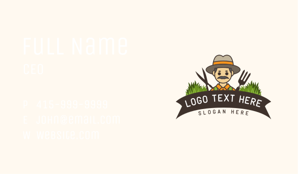 Gardener Grass Banner Business Card Design Image Preview