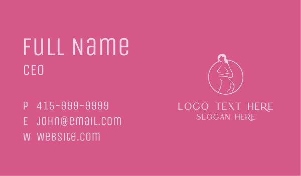 Pink Sexy Nude Woman Business Card Design Image Preview