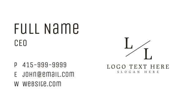 Classy Monochromatic Lettermark Business Card Design Image Preview