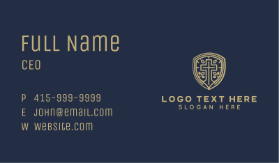 Shield Cross Preaching Business Card Image Preview