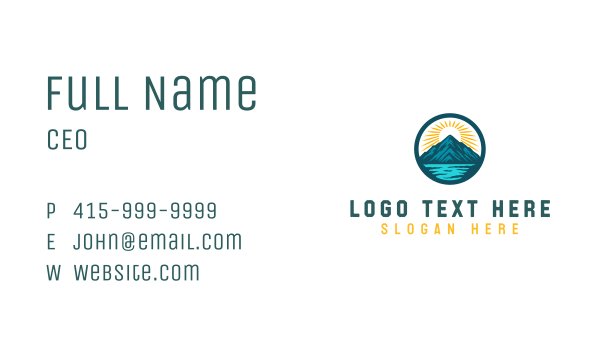 Mountain lake Destination Business Card Design Image Preview