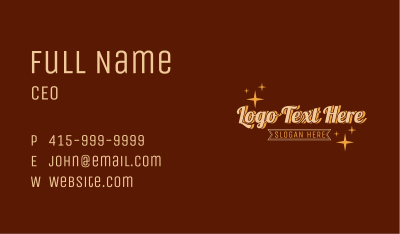 Vintage Retro Script Wordmark Business Card Image Preview