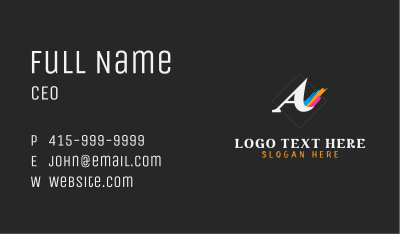 Paint Brush Color Letter A Business Card Image Preview