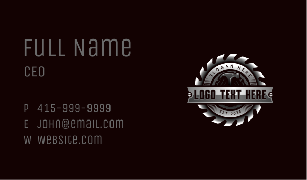 Woodwork Hammer Saw Business Card Design Image Preview