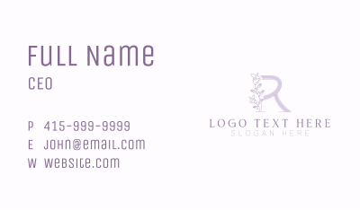 Floral Boutique Letter R Business Card Image Preview