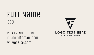 Tech Software Monogram Letter TF Business Card Image Preview