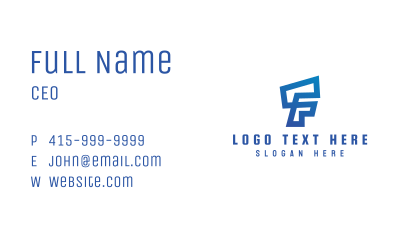 Futuristic F Outline Business Card Image Preview
