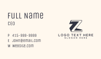 Outline Shadow Letter Z Business Card Image Preview