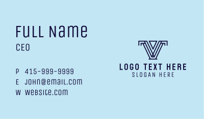 Geometric Letter V  Business Card Image Preview