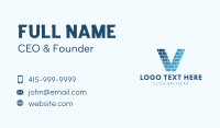 Gradient Brick Letter V Business Card Image Preview