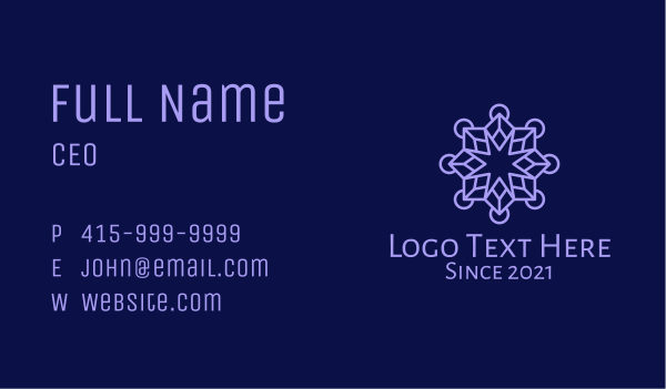 Purple Star Snowflake Business Card Design Image Preview