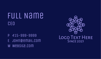 Purple Star Snowflake Business Card Image Preview