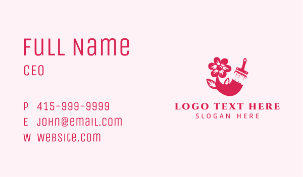 Brush Painting Flower Business Card Design Image Preview