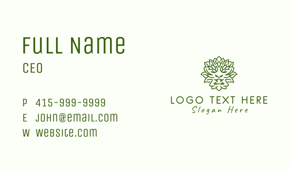 Green Leaf Monster  Business Card Design Image Preview