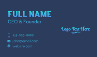 Aqua  Gradient Wordmark  Business Card Image Preview